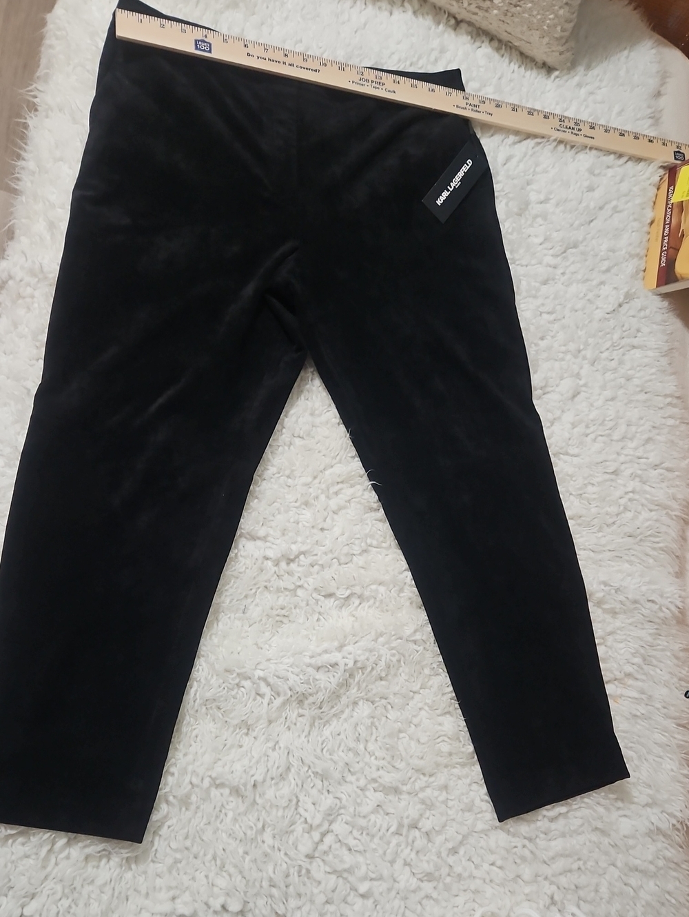 KARL LAGERFELD Black Velour pants.